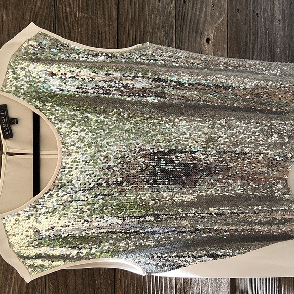 Eloquii Silver Sequin Sleeveless Top Size 18 - Picture 3 of 10